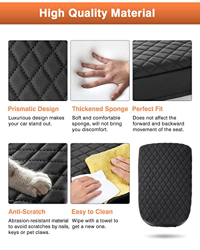 Custom for Center Console Cover Nissan Frontier 2025 2024 2023 2022 Armrest Cushion Pad Cover PU Leather Frontier Accessories 2025 2026 Car Armrest Seat Box Cover Protector Anti (Size for Nissan Frontier 2022-2026)