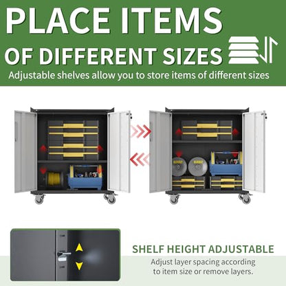 Garage Tool Cabinet Set (Black & Grey)