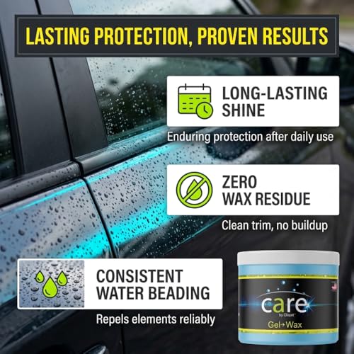 Care Gel-Wax, Car Wax for Shiny Finish, Reduces Water Spot, Durable, Effective on Various Surfaces, 26 Oz