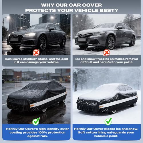 10 Layers Sedan Car Cover Custom Fit for Ford Crown Victoria (Black Gray / Custom Fit for Ford Crown Victoria)