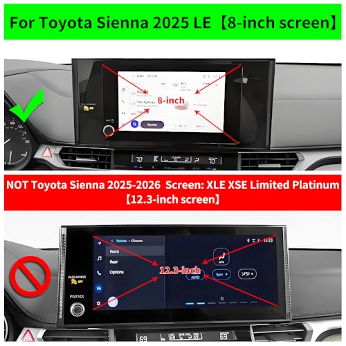 Car Phone Holder for Toyota Sienna LE 2025 2026 [ only for 8 inch Touchscreen ] Auto Interior Accessories Best Cell Phones Mount Cellphone Mobile Cradle Charging Navigation Bracket Screen Stand (for Toyota Sienna LE 2025 2026[8-inch Screen])