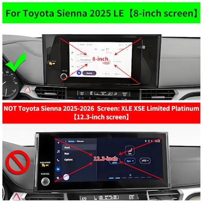 Car Phone Holder for Toyota Sienna LE 2025 2026 [ only for 8 inch Touchscreen ] Auto Interior Accessories Best Cell Phones Mount Cellphone Mobile Cradle Charging Navigation Bracket Screen Stand (for Toyota Sienna LE 2025 2026[8-inch Screen])