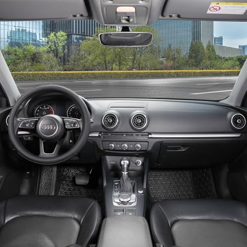 Black Microfiber Leather Auto Car Steering Wheel Cover 15 inch (Standard size[14 1/2''-15''] / Black)