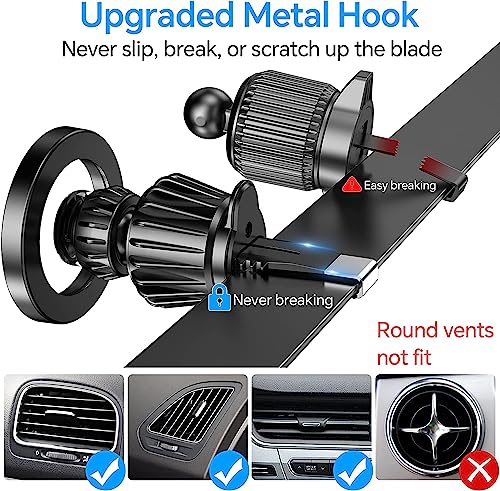 for Magsafe Car Mount【20 Strong Magnets】Magnetic Phone Holder for Car Phone Holder Mount Dash Mounted Holders Cell Phone Holders for Your Car Accessories for Women Men for iPhone 17 16 15 14 (Metal Gray)