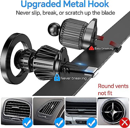 for Magsafe Car Mount【20 Strong Magnets】Magnetic Phone Holder for Car Phone Holder Mount Dash Mounted Holders Cell Phone Holders for Your Car Accessories for Women Men for iPhone 17 16 15 14 (Metal Gray)