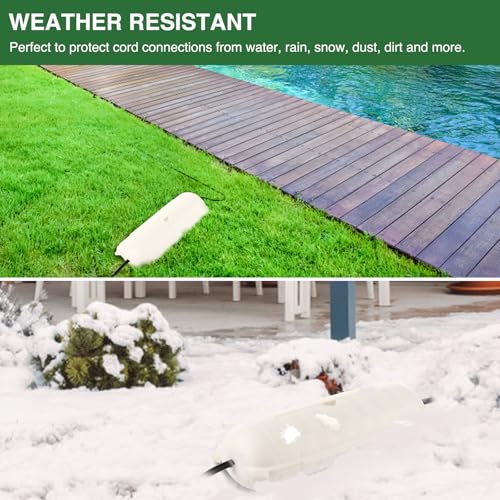 Outdoor Extension Cord Safety Cover (White / Medium Box: 9.5" L x 3" W x 2.9" H)