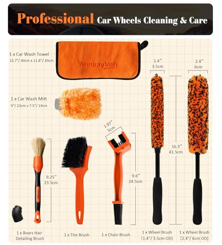 7PCS Motorcycle Cleaning Kit (Orange / 7-Piece)