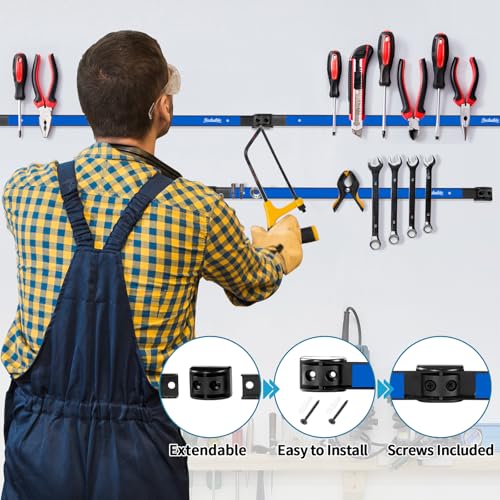 6 Pieces 12" Magnetic Tool Holder Strip (Blue 6PC / 12")
