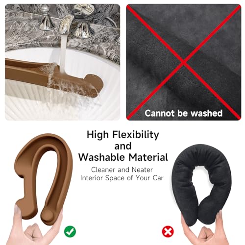 Car Seat Gap Filler Organizer 2Pack Soft Foam 3IN1 Multifunctional (Mocha Brown / Most Cars – Standard)