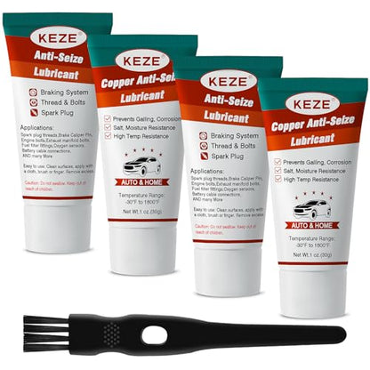 High Temp Copper Anti Seize Compound Spark Plug Antiseize Lubricant (4 Pack / Copper Antiseize Grease)