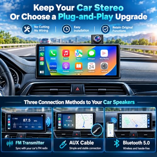 10.25″ CarPlay Screen with Dashcam and Apps