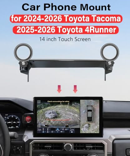 Car Phone Holder for Toyota Tacoma 2024 (for 2024-2026 Tacoma/2025-2026 4Runner (14" Screen)