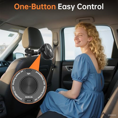Rechargeable Car Fan for Backseat Kids Baby (Battery Powered)