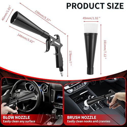 High Pressure Car Interior Cleaning Gun Interior Dryer Hair Dryer Car Detail Gun Fast Drying Blows Away Dust and Dirt Using Air (Bearing Type)