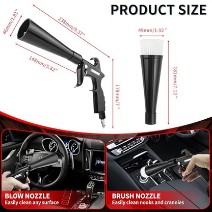 High Pressure Car Interior Cleaning Gun Interior Dryer Hair Dryer Car Detail Gun Fast Drying Blows Away Dust and Dirt Using Air (Bearing Type)