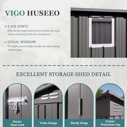 4 * 9.2 * 6 FT Outdoor Storage Shed (9.2x4FT)