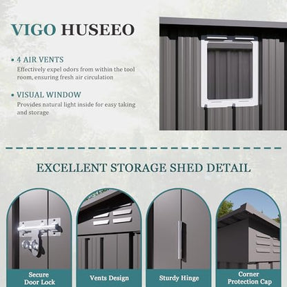 4 * 9.2 * 6 FT Outdoor Storage Shed (9.2x4FT)