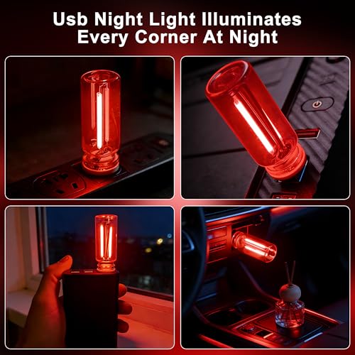 2 Packs USB Light for Car (2PCS(Red))