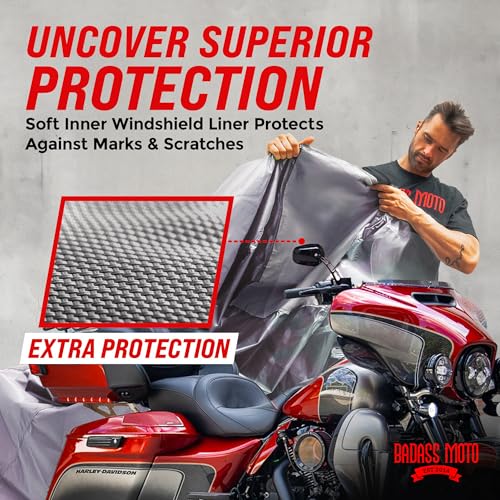 Heavy Duty Motorcycle Cover for XL Touring (Light Gray / [XL] 108"L x 42"w x 60"H)