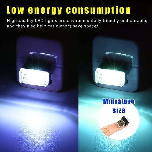 4 PCS USB LED Car Interior Atmosphere Lamp (White & Ice Blue)