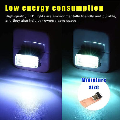 4 PCS USB LED Car Interior Atmosphere Lamp (White & Ice Blue)