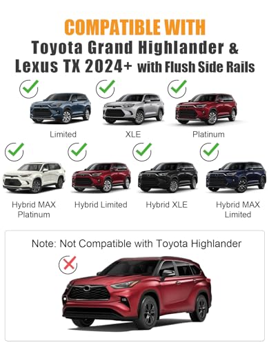 Roof Rack Cross Bars for Toyota Grand Highlander 2024 (Compatible with Toyota Grand Highlander 2024-2026)