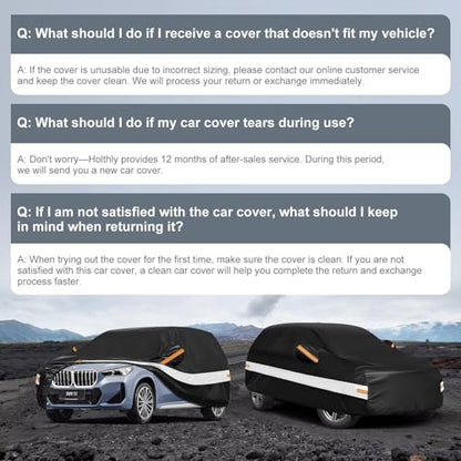 10 Layers SUV Car Cover Custom Fit for BMW X1 (Black Gray / Custom Fit for BMW X1)