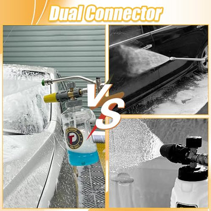 Pressure Washer Foam Cannon with Dual Connector (Grey, Yellow)