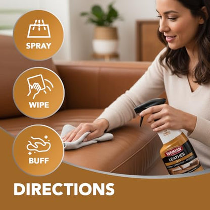 Leather Cleaner and Conditioner for Furniture (12 Fl Oz (Pack of 2))
