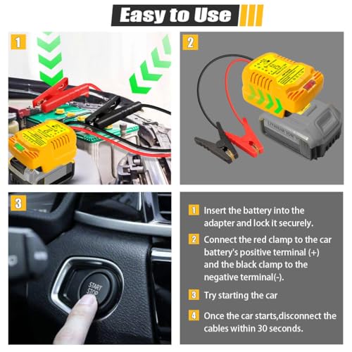 Car Jump Starter Adapter for Dewalt 20V (For Dewalt 20V Battery)