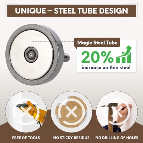 Magnetic Hooks Steel Tube Design for Cruise (Gunmetal / 130lb Magnetic Hooks)