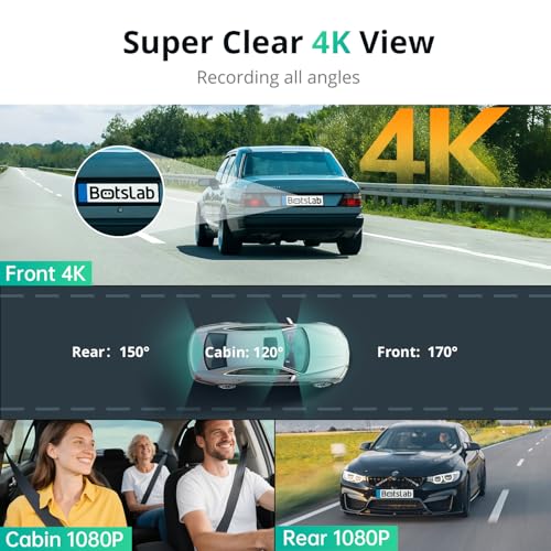 G980H 3CH】 4K 3 Channel 360° Dash Cam (Dark Gray)