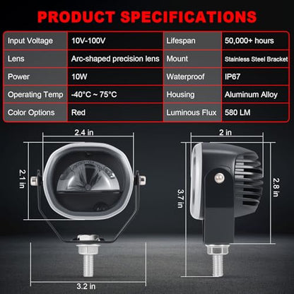 LED Forklift Arc Safety Light Red Warning Line Lamp for Industrial Lift (Red)