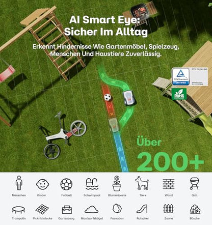 T1200Pro Robot Lawn Mower Wire Free for 0.37 Acre with RTK+Vision (T1200Pro)
