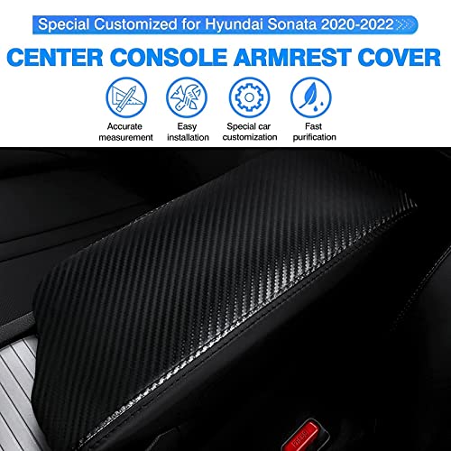 Center Console Cover for Hyundai Sonata 2020 2021 2022 2023 Accessories Carbon Fiber Armrest Cover Anti (Hyundai Sonata 2020-2023)