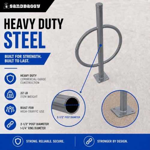 Post and Ring Bike Rack (Gray)