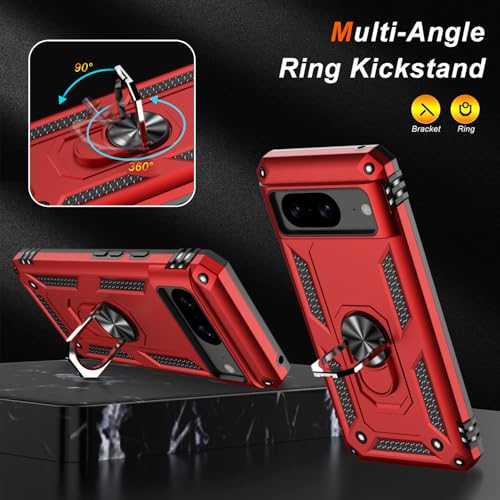 for Google Pixel 8 Case with Screen Protector (Red / Google Pixel 8)