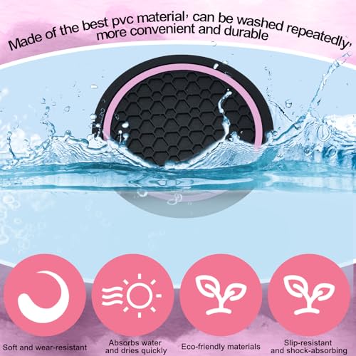 4PCS Car Cup Holder Coasters (Black/Pink)