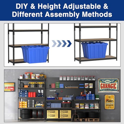 Shelving with MDF Board (Black / 35.3"W x 17.5"D x 72"H)