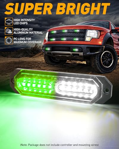 1200T Emergency Strobe Grille Lights (Green/White)