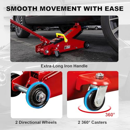 T83006 Torin Hydraulic Trolley Service (Red / Standard With Extra Saddle / 3 Ton)