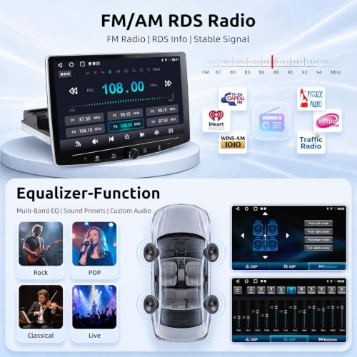 10.1" Single Din Car Stereo with Wireless CarPlay and Android Auto (10.1")