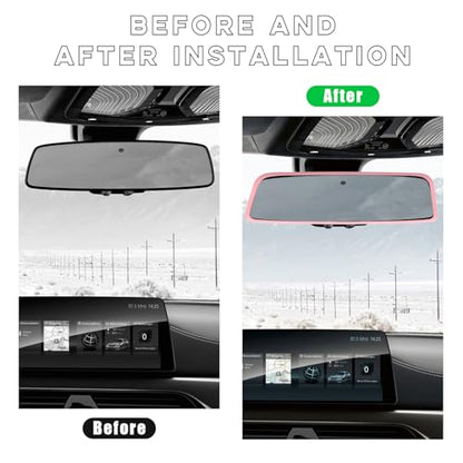 Car Rear View Mirror Protector Frame (Pink-1PCS)