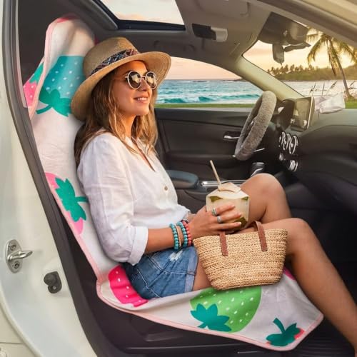 Car Seat Cover Protector Front Seats (2Pcs Front Seat Towel / Strawberry)
