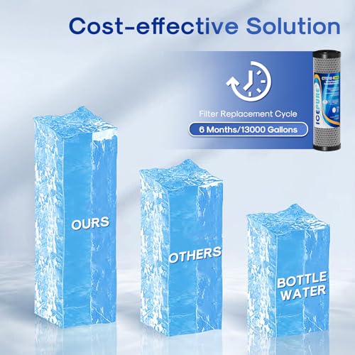1 Micron 2.5" x 10" CTO Carbon Whole House Water Filter 3 Pack (3 Count (Pack of 1) / Activated Carbon)