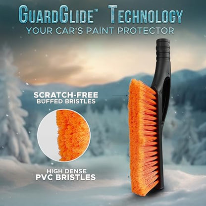 27" Snow Brush with Ice Scraper for Car Windshield 2 Pack Orange (Orange & Orange)