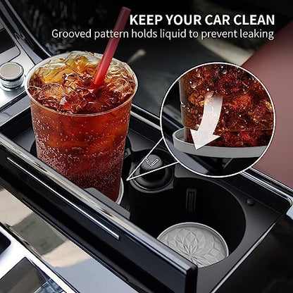 Car Cup Coaster [4 Pack] Silicone Car Coasters (4 Pack-light Grey)