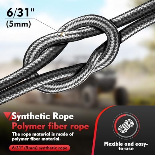 Portable Drill Winch of 1000 Lbs (1000 lb. Capacity Synthetic Rope)