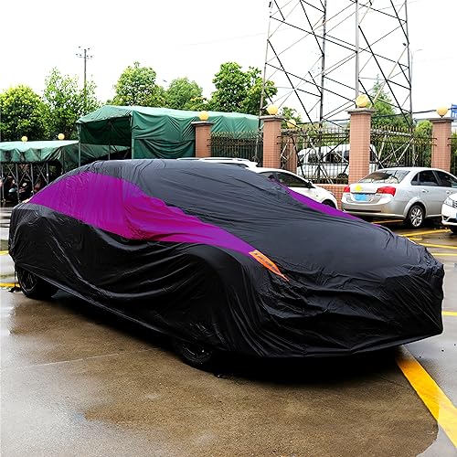 Waterproof Car Cover All Weather Snowproof UV Protection Windproof Outdoor Full car Cover (A0-Fit Sedan Length(Up to 153 inch） / Purple)