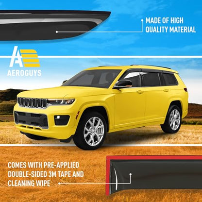 Extra Durable Window Wind Deflectors Tape (For Jeep Grand Cherokee L 21-26 6pcs.)